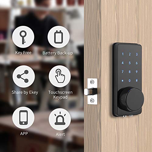 Smart Lock for Front Door, Keyless Entry Deadbolt Door Lock with Touchscreen Keypad,Laxre Bluetooth Deadbolt with Keys… - Image 4