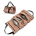 Super Tool Roll Up Bag, Heavy Duty Tool Bag Wrench Organizer with 5 Zipper Pockets, Canvas Pliers Organizer for Mechanics, Tool Pouch Sling, Car Seat Back Organizer, Ideal Gift for Men (Brown)