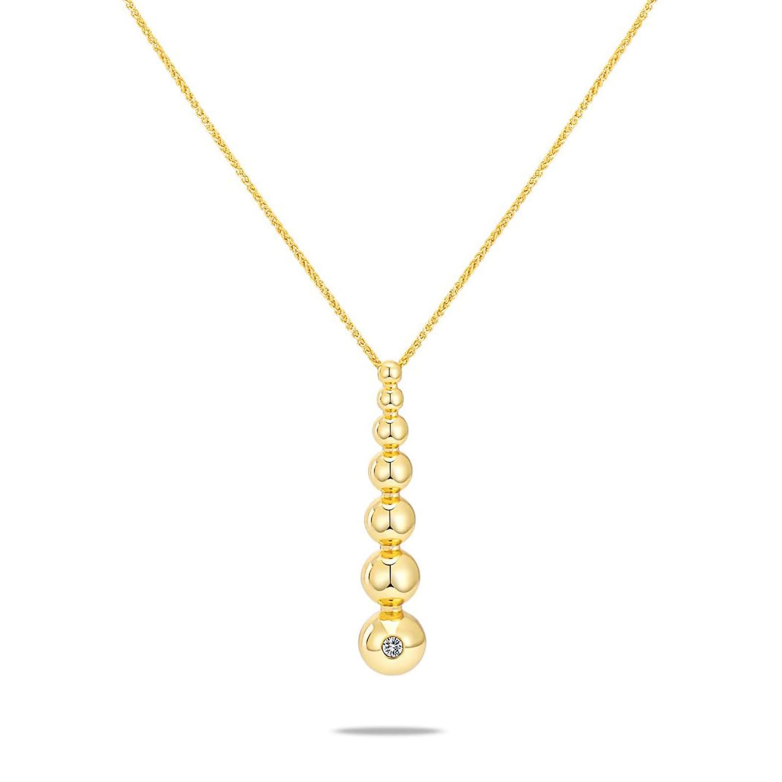 Milan Chiva Pendant Necklaces for Women 14K Gold Plated Chain Lightweight Dainty Jewelry