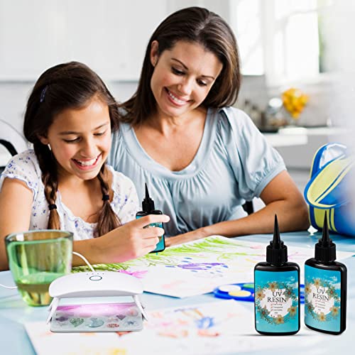 UV Resin Kit with Light, 200g Crystal Clear Hard Glossy UV Resin