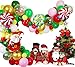 Christmas Balloons Garland & Arch Kit, 94 Pack Dark Green White Red Pink Gold Latex Balloons Candy Santa Claus Foil Confetti Balloon Strip Set for Christmas Xmas New Year Party Decorations