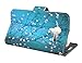 Moto G Case, Customerfirst, Motorola Moto G Wallet Case [Book Fold] Leather Moto G Flip Cover with Folding Stand, Credit Card Slots - Flip Case for Motorola Moto G, 2013 (1st Gen.) (Blossom Teal)