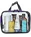 Clear Travel Toiletry Bag, Cosmetic Bag, Quart Sized Packing Organizer (Purple)
