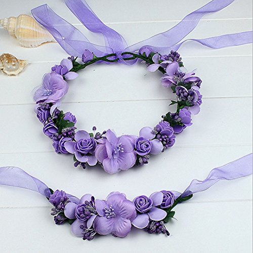 image for Felice Garland Floral Bracelet Sets Fairy Flower Ribbon Adjustable Wre