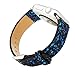 iWatch Band,KuToo 3D Bling Glitter Leather Watch Band Wristband Bracelet Strap For Apple Watch Band Series1 2 3 Smart Watch Strap Acessory (42mm Black Blue)