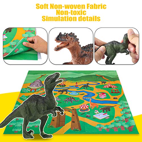 Dinosaurier Spielzeug Set, Realistische Dinosaurier Figur mit Pflanze Karte Schachtel Party Dekoration Modell Geschenke… – Bild 5