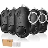 TOODOO 5 Pack Safesound Personal Alarm, 130 db Emergency Safety Key Chain, Self-Defense Security Safe Sound Alarm with Mini LED Flashlight for Kids, Women, Night Workers (Black)