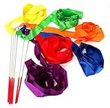 Tosnail 12-Foot Ribbon Dancer Dancing Ribbon Streamer Rhythm Ribbon with 19