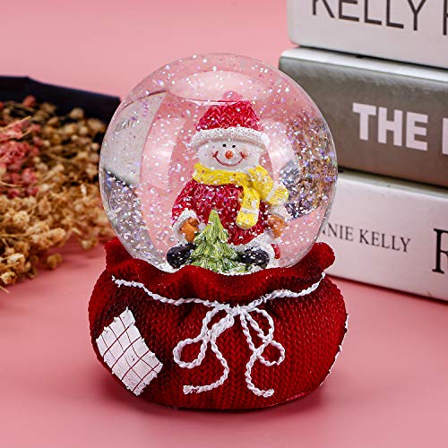 image for APELPES Snow Globe Crafts- Sculptured Resin Water Ball - Christmas Val