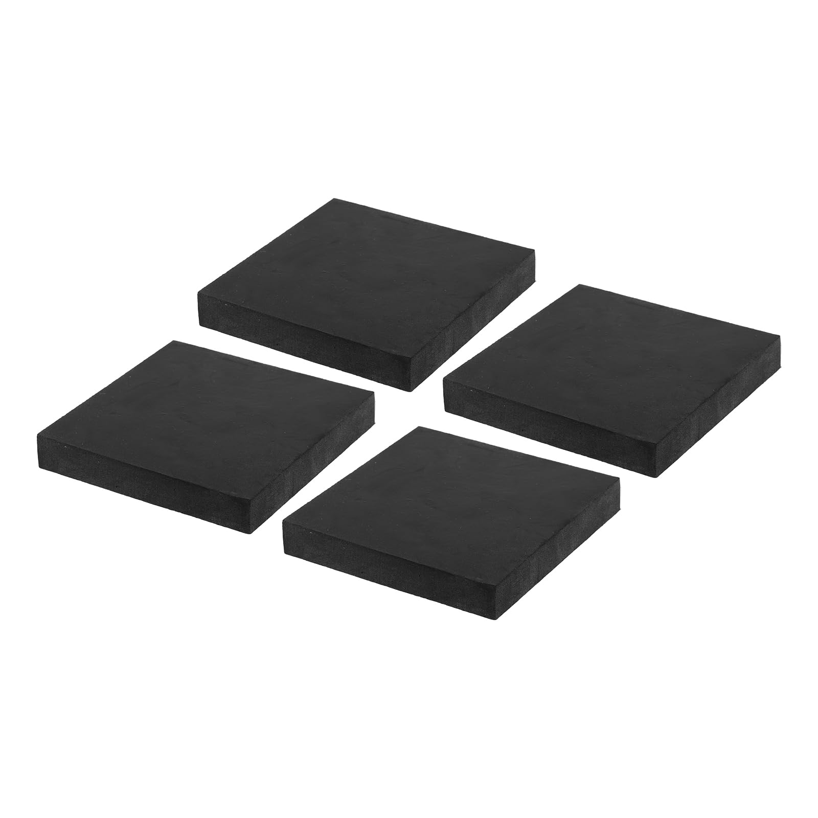 PATIKIL Rubber Anti-Vibration Pads, 4 Pcs Square Vibration Isolation Mats 4" x 4" x 0.6" for HVAC Air Conditioner Air Compressor Washer Dryer, Black