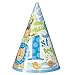 Safari 1st Birthday Party Cone Hats - Blue, 8 Pcs
