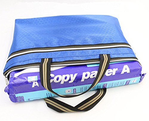 Funnylive Set of 5;Document File Holder Zipper File Bags Football Shape Shopping Bags Multicolor Double Zip Pocket Handbag ( A4 Size, Random Color )
