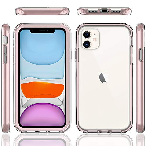 Bibercas Crystal Clear Iphone 11 Case Full Body Protective Cover Case For Iphone 11 Slim Hard Pc Soft Tpu Heavy Duty Shockproof Protective Transparent Case For Iphone 11 6 1 Inch Rose Gold Pricepulse