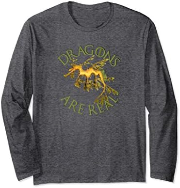 Unisex Leafy Seadragon Dragons are real Long Sleeve Tee Sea Dragon Medium Dark Heather
