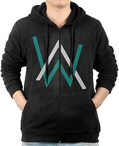 Men's Long Sleeve Zip Up Hoodie Sweatshirt With Pockets Alan Walker Faded Black
