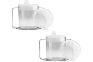PROVIDENCE SPILLPROOF PSC 9oz Adult Sippy Cup with 2 Handles - Independence Sip Cups for Adults for Limited Mobility - Handicapped Accessories - Handicap Cups for Elderly Care - Made in the USA – 2 Pack