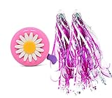 U-LIAN Kids Bike Bell Girl Bicycle Bell Pink Purple Flower with 2 Shinny Scooter Streamer Tassels
