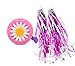 U-LIAN Kids Bike Bell Girl Bicycle Bell Pink Purple Flower with 2 Shinny Scooter Streamer Tassels