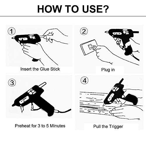 100% Safe Hot Melt Glue Gun with Rapid Heating Technology Flexible Trigger for DIY Small Arts Craft Projects Household& Sealing and Quick Repairs 100W (10pcs Glue Sticks & Carry Case)
