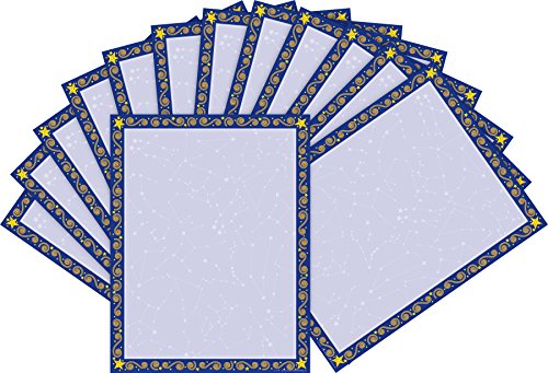 Barker Creek Designer Computer Paper 100 Sheet Set, Reach for the Stars, Decorative Paper, Stationery, 8.5" x 11", 100 sheets, Home, School, and Office Supplies (3621)