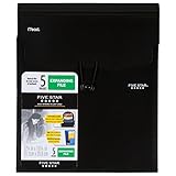 Five Star 5-Pocket Expanding Vertical File, 12.25 x 10.25 Inches, Black (72697)