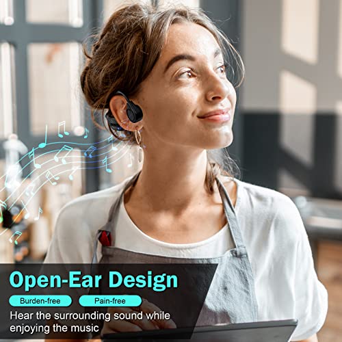 Bone Conduction Headphones, Open Ear Bluetooth Headphones with Mic