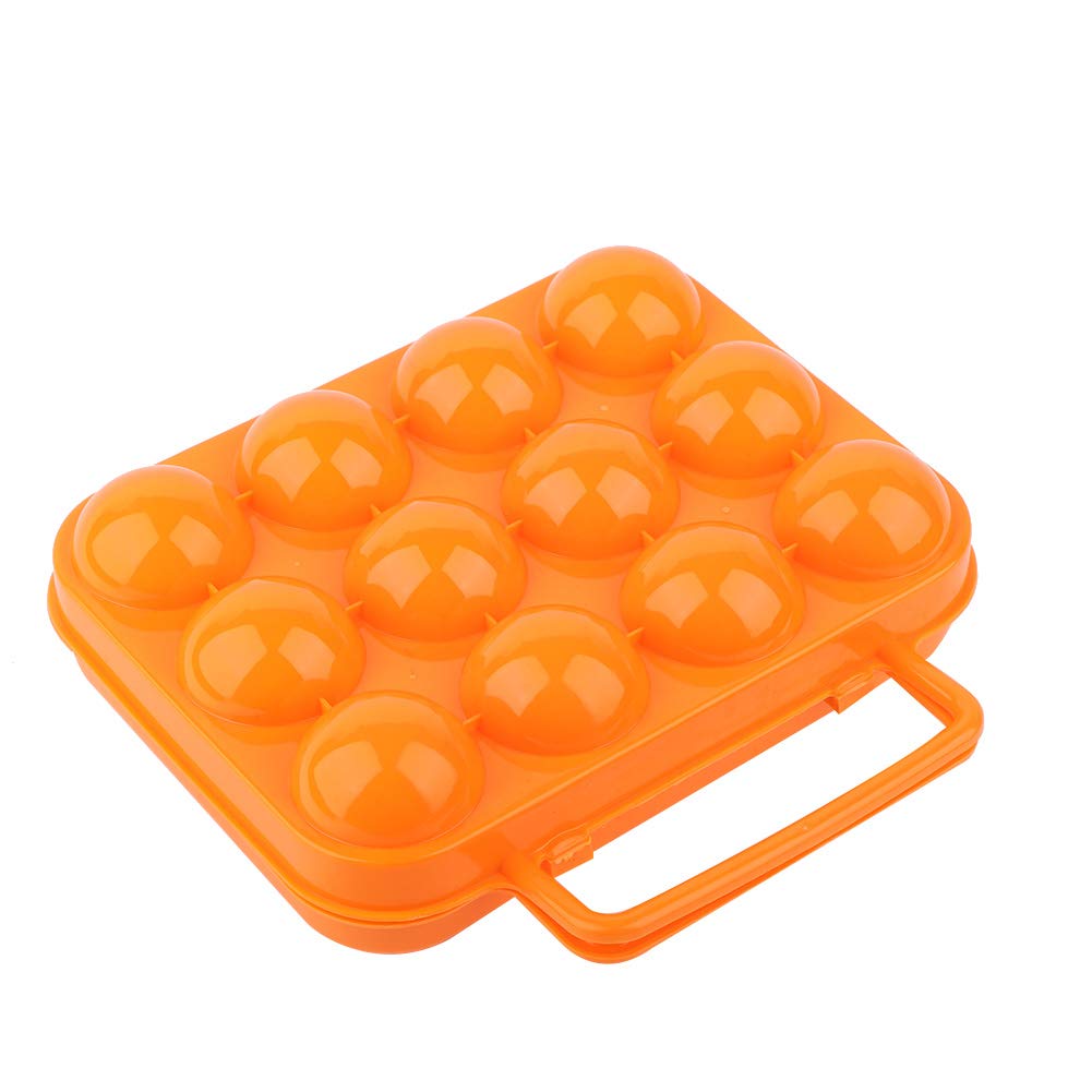Portable Egg Carrier Holder, 12 Grids Folding Plastic Egg Tray Egg Protector Egg Tray Carrier Container for Outdoor Camping Picnic