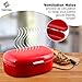 Bread Box Red, Carbon Steel, Large Capacity - Metal Food Storage Containers and Bread Boxes for Kitchen Counters, Pantries - Retro Countertop Bin Breadbox for loaves | 15.7 x 10.8 x 7 inches