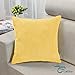 CaliTime Throw Pillow Covers Pack of 2 Ultra Soft Solid Color Corduroy Striped Decorative Cushion Cases for Couch Bed Sofa 20 X 20 Inches Bright Yellow