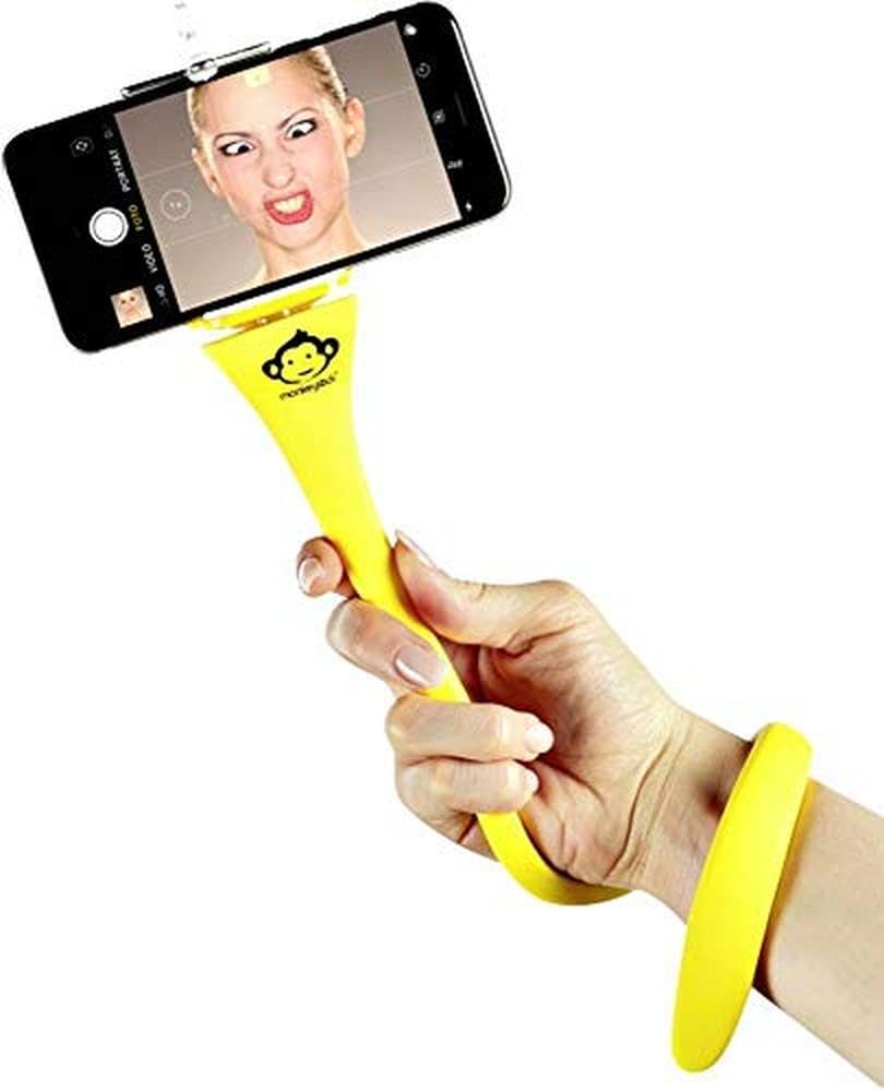 Monkeystick Yellow Flexible Selfie Stick for Mobile Phone & GoPro Flexible Tripod Non-Slip Silicone Coating