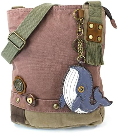 CHALAHandbags Patchwork Crossbody Canvas Messenger Bags with Faux Leather Animal Coin Purse