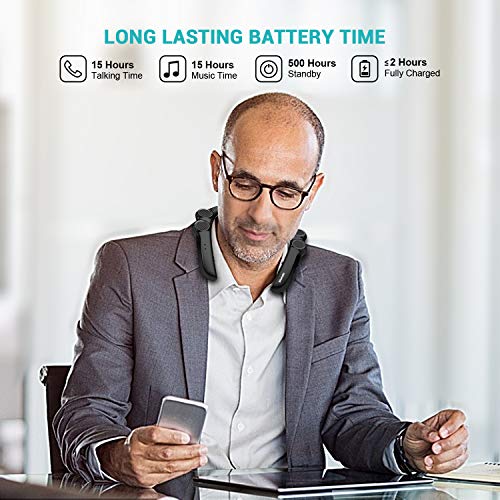 Neckband Bluetooth Wearable Speaker,Bluenin Wireless Portable Personal Speaker with Ture 3D Theater Stereo Sound,Bluetooth 5.0 Lightweight Outdoor Sport Speaker CVC 8.0 Noise Cancelling Built-in Mic