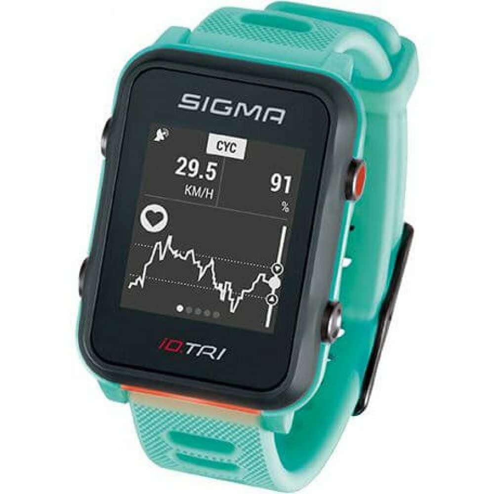 Sigma Sport iD.TRI Triathlon GPS Watch with Multisport Training Mode, Wrist-Based Heart Rate, Outdoor Navigation, Lightweight and Waterproof,neon mint