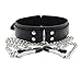 Leather Choker Collar Necklace Chain Clips Clothing Party Fancy Dress Up Cosplay