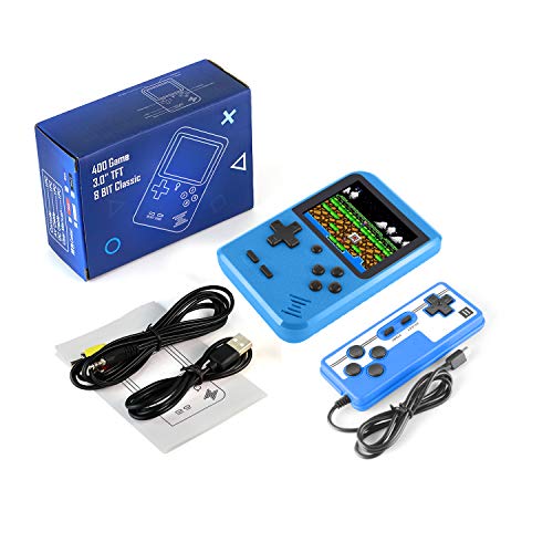 Diswoe Handheld Game Mini Machine, Portable Game Console, Great Gifts for Kids and Adults, 3.0 inch Screen Classic Retro Games with Controller, Support for Connecting TV & Two Players (Blue) - Thumbnail 6