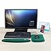 Nex Mouse Mat with Keyboard Wrist Rest Pad Kit Comfortably Made of Memory Foam (Dark Green)