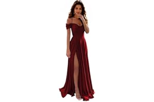 IIF Off Shoulder Satin Bridesmaid Dresses Spaghetti Strap Long Ruched A Line Formal Prom Dress with Slit IIF006