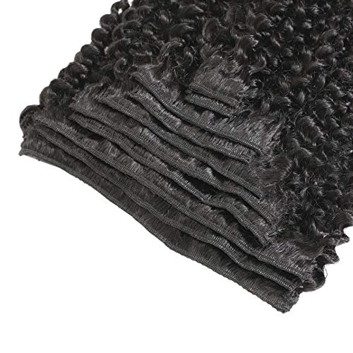 Jiarosi Kinky Curly Clip in Hair Extensions 14 inch 3C 4A Afro Curly Hair Clip ins,Thick 8A Brazilian Real Remy Human Hair Kinkys Curly Clip ins for Woman, Natural Black Color,10Pcs/Set,120 Gram(14)