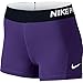 Nike Women's Pro Cool 3-Inch Training Shorts (Court Purple/Black/White/Small)