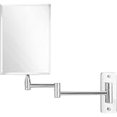 MIRRORVANA Wall Mount Bathroom Mirror, 11" Extension Swivel, 8.7" x 6.3" | Frameless Rectangular Mirror with True View &amp; Distortion Free Reflection, No Magnification for Makeup, Grooming &amp; Skin Care