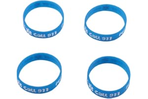 NUOBESTY Warning Bracelets 4 Pack PVC Bracelets for Boys and Girls Alert Fashion Comfortable for Girls