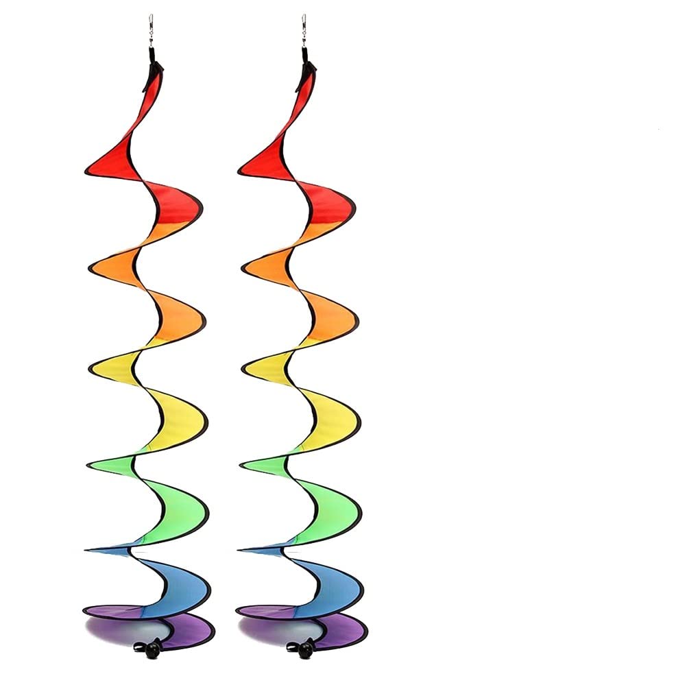 JTLB Windmill Spinners 23 * 23 * 2 Spiral Rainbow Wind Strip Windmill Colorful Wind Chime for Garden Home Outdoor Camping Tent Decoration