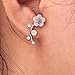 Ear Crawler Earrings Climbers Pearl Flower Ear Cuff Pin Vine Wrap Stud Crystal Rhinestone Clip On Jewelry Silver Plated