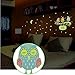 Two Wall Stickers,Techfeed Night Light Wall Decals and Branch Owl Wall Stickers for Kids Rooms Bedroom Decorative Removable Wall Decor Stickers for Girls Boys