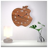Sehaz Artworks Apple Asymetric Wooden Wall Clock (25.5 cm x 25.5 cm x 3 cm, Brown)