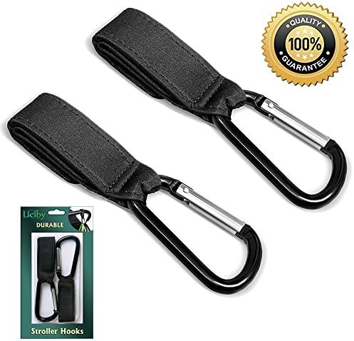 Stroller Hook buggy Clips,Black, 2 Pack Set, Multi-Purpose Stroller Hooks, Are Great Accessories for Mommy When in A shopping Mall, Picnic, Backstreet, Jogging Park, Grate For Hanging Diaper Bags,
