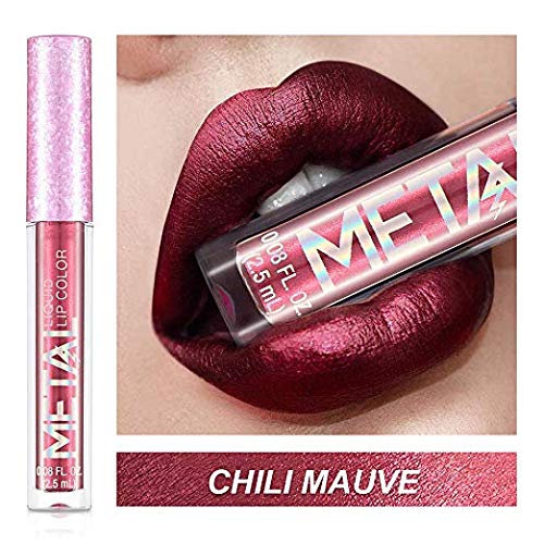 FanMin Liquid Metallic Lipstick Matte Lipstick, Waterproof Kissproof Long Lasting Liquid Lipstick,Attractive Lip Color (SET-02#)