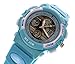 Kids Quartz Dual Time Display Digital Sport Swimming Waterproof PU Resin Band Watch with Alarm, Chronograph, EL Back Light, Classic Design Calendar Date Window, for Boys Girls - Blue
