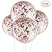36 inch Jumbo Confetti Balloons Giant Clear Latex Helium Balloons Large Pink and Gold Fuchsia Tissue paper Confetti Balloons Wedding Engagement Favors New Years Eve Birthday Party Decorations