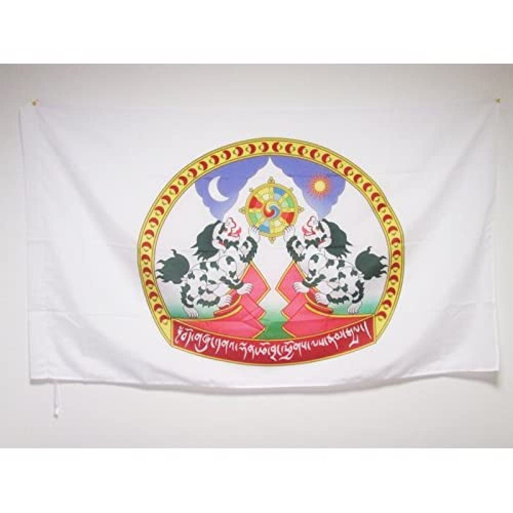 AZ FLAG - Tibet Coat of arms Flag - 3x5 Ft - Tibetan Banner with Sleeve - 100% Polyester - Fade Resistant - Vivid Colors - 3' x 5' Feet - 150x90 Cm